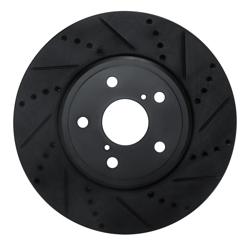 Lexus LS430 Brake Rotor (1) - Front Right - R1 Concepts - Drilled & Slotted - Black - `01-`06